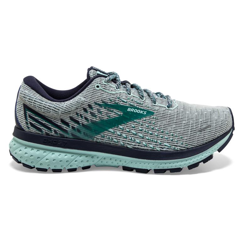 Brooks Ghost 13 Road Running Shoes - Women's - Grey/Navy/Parasailing (84570-MXPH)